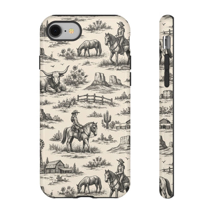 Western Toile Black Tough Case