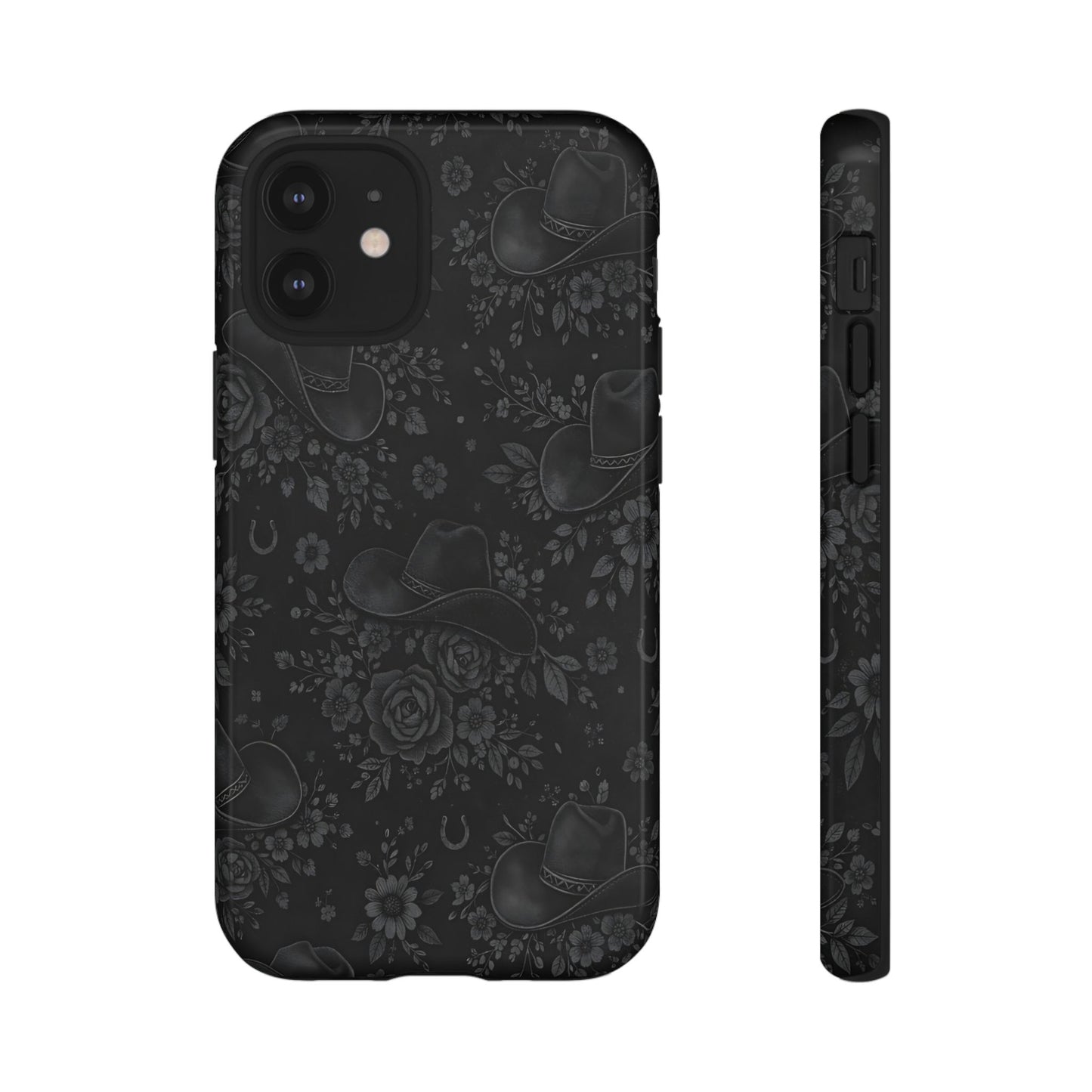 Western Noir Floral Hats Tough Case