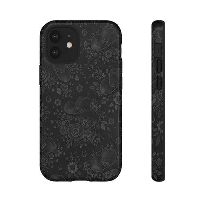 Western Noir Floral Hats Tough Case