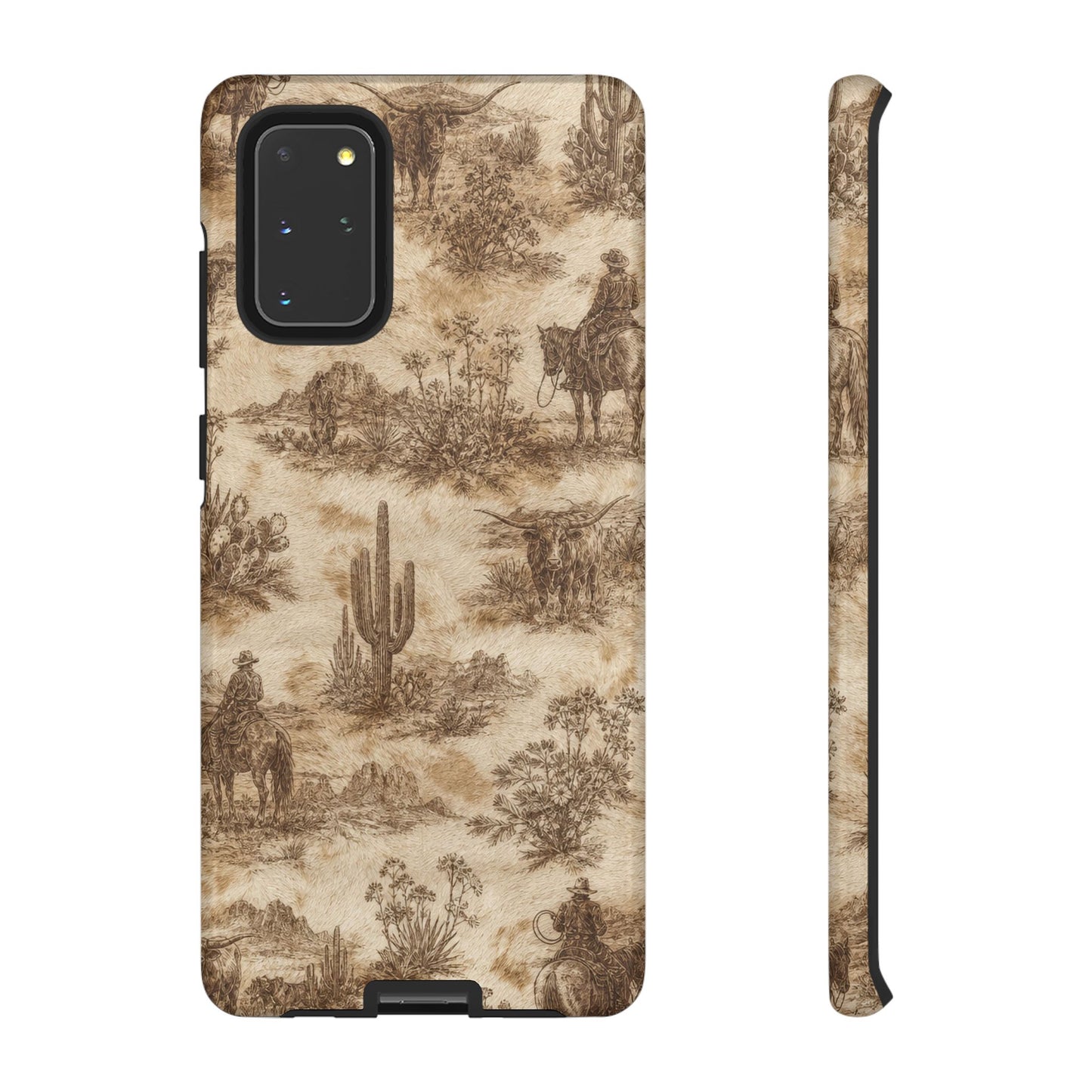 Ivory Cowhide Toile Tough Case