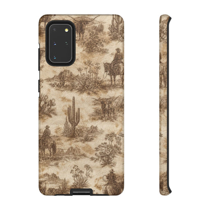Ivory Cowhide Toile Tough Case