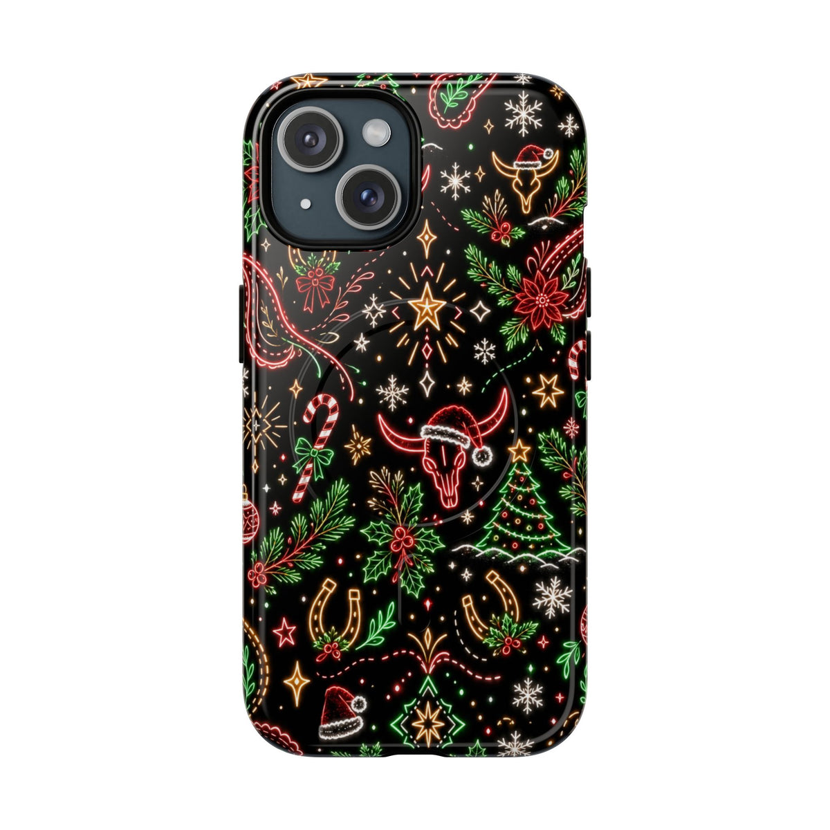 Neon Christmas Skulls Magnetic Case
