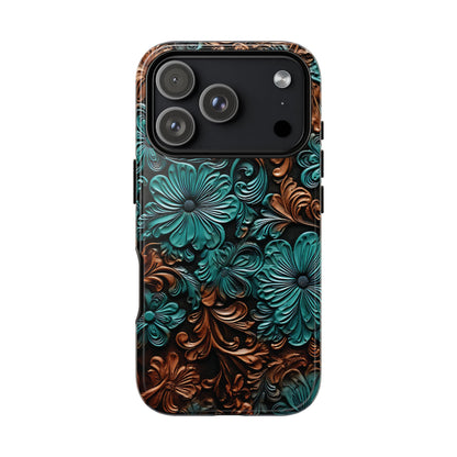 Faux Tooled Floral Tough Case