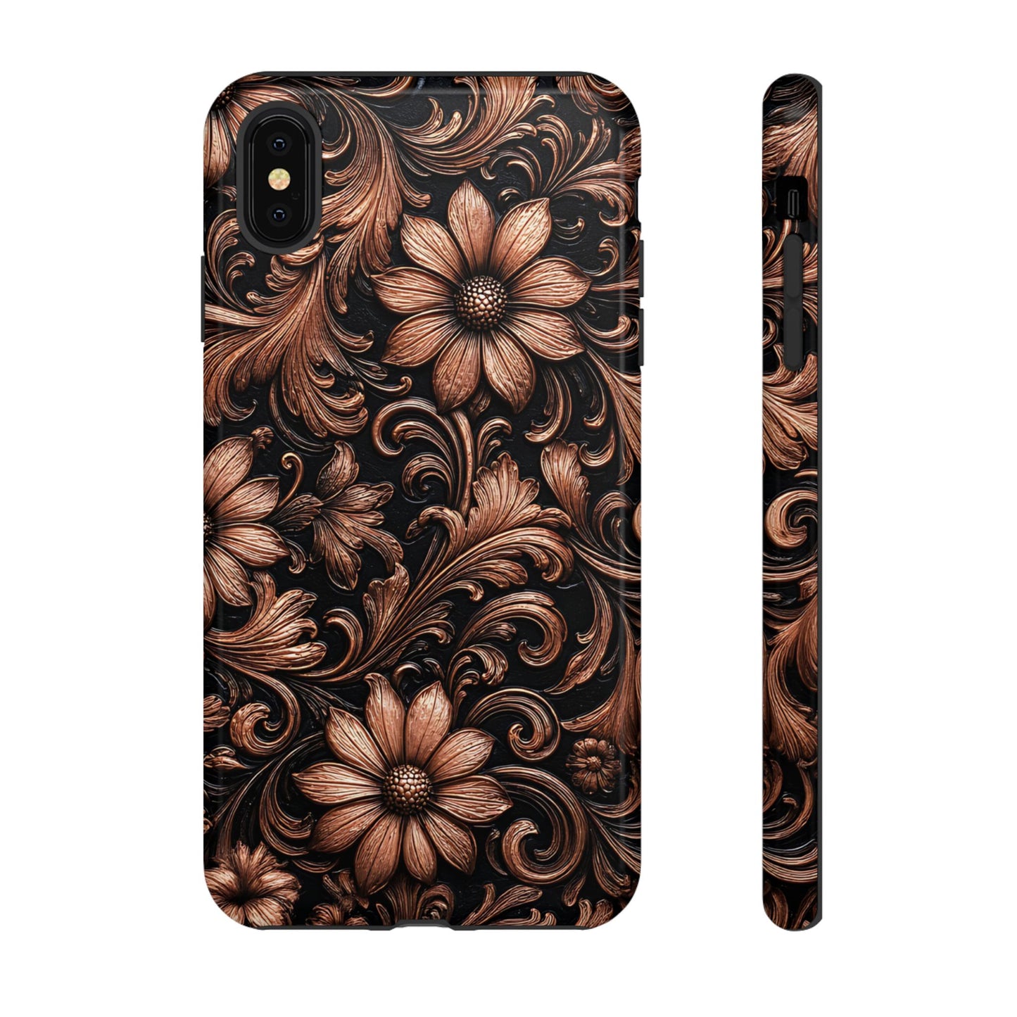 Rose Gold Floral Tough Case