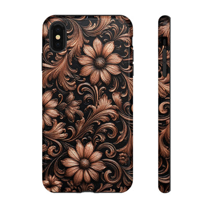 Rose Gold Floral Tough Case