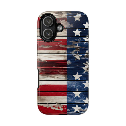 Wood Stars Stripes Patriotic Tough Phone Case