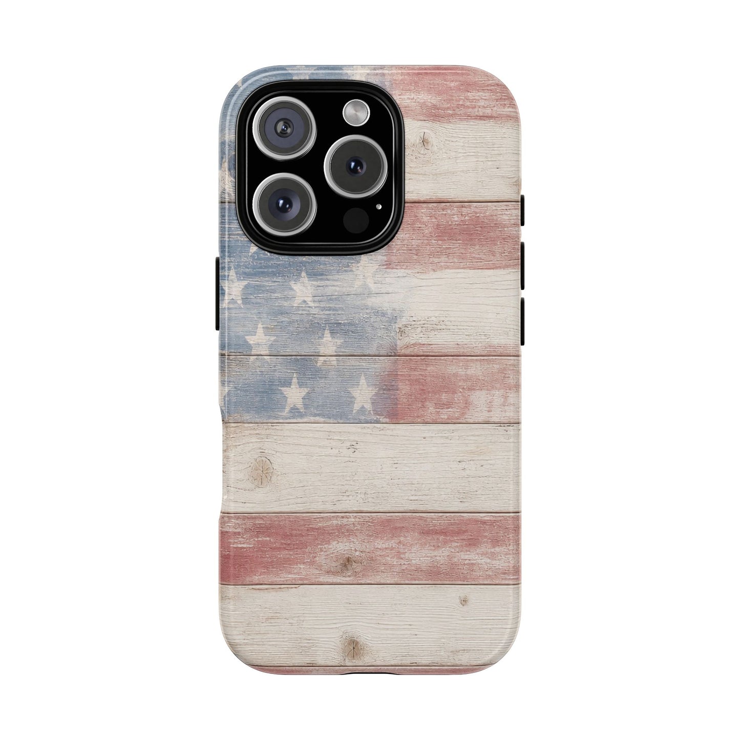White Wood Flag Tough Case