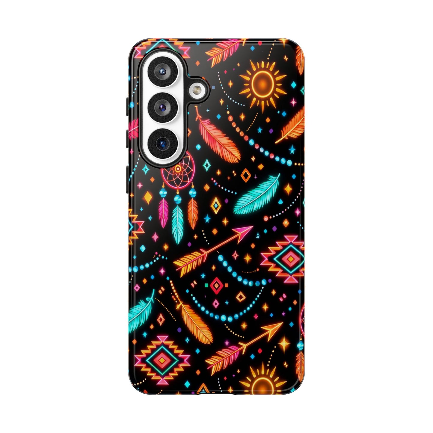 Neon Aztec Feather Tough Case