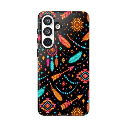 Neon Aztec Feather Tough Case