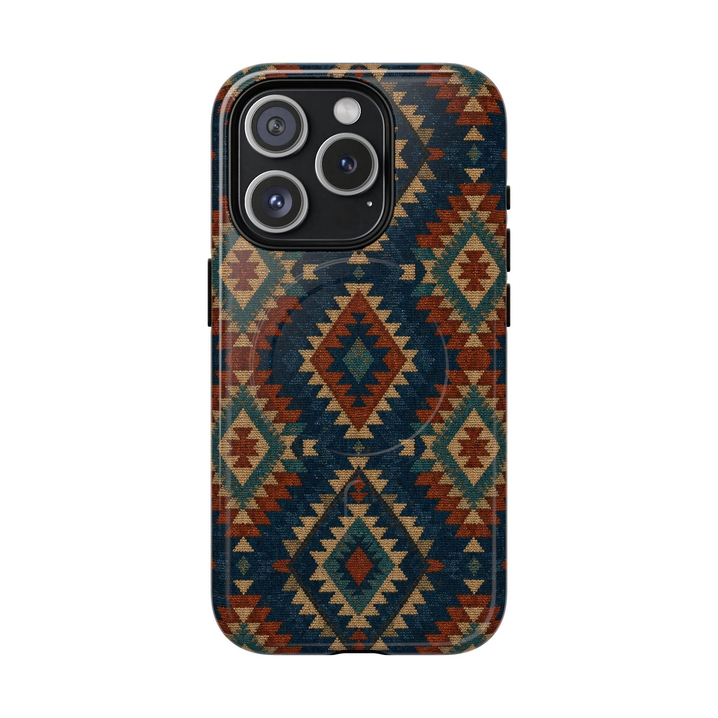 Navy Aztec Magnetic Case