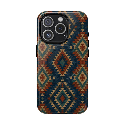 Navy Aztec Magnetic Case