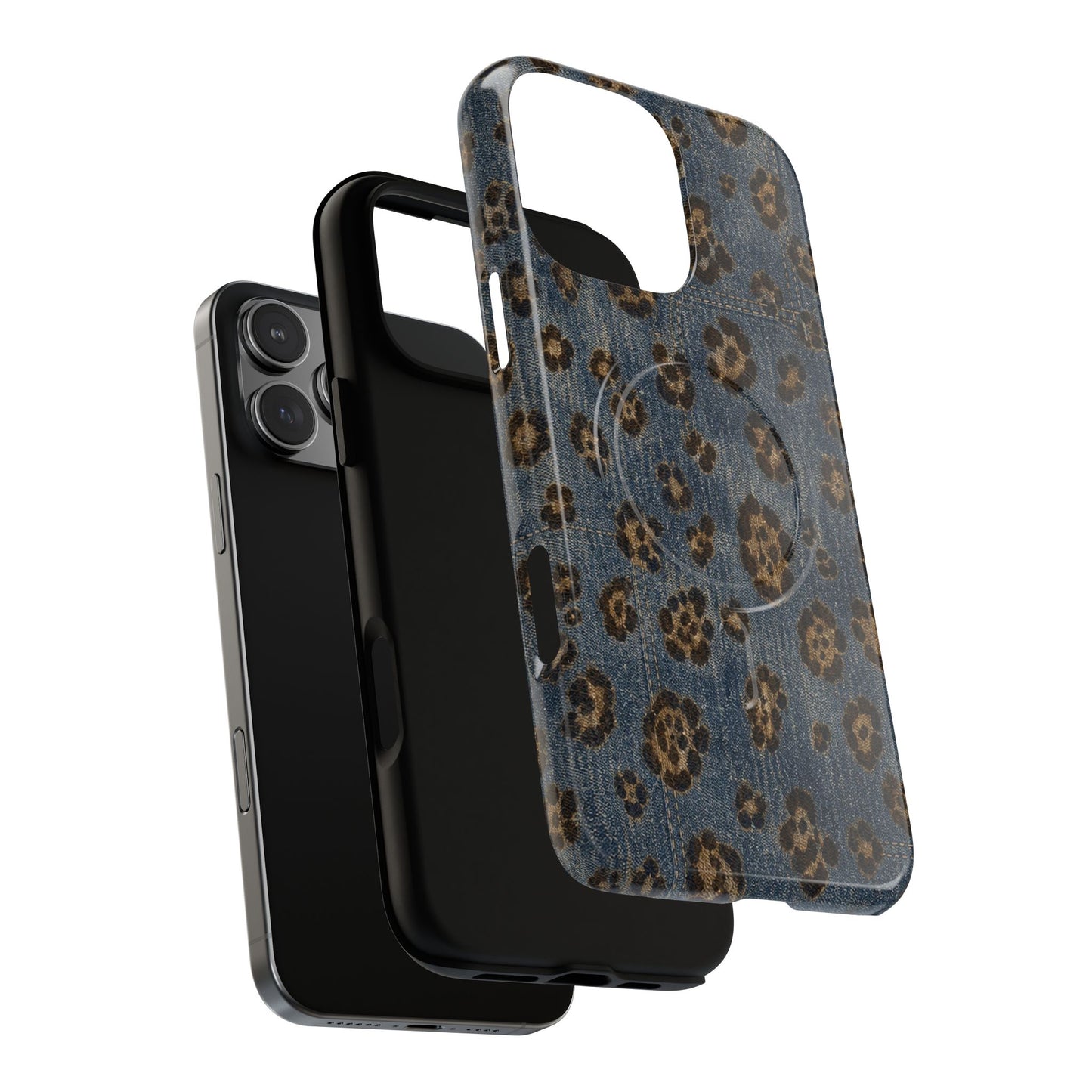 Denim Leopard Magnetic Case