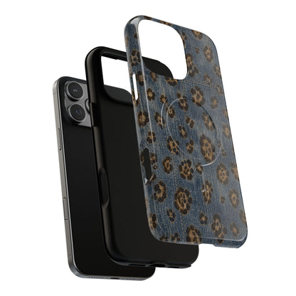 Denim Leopard Magnetic Case