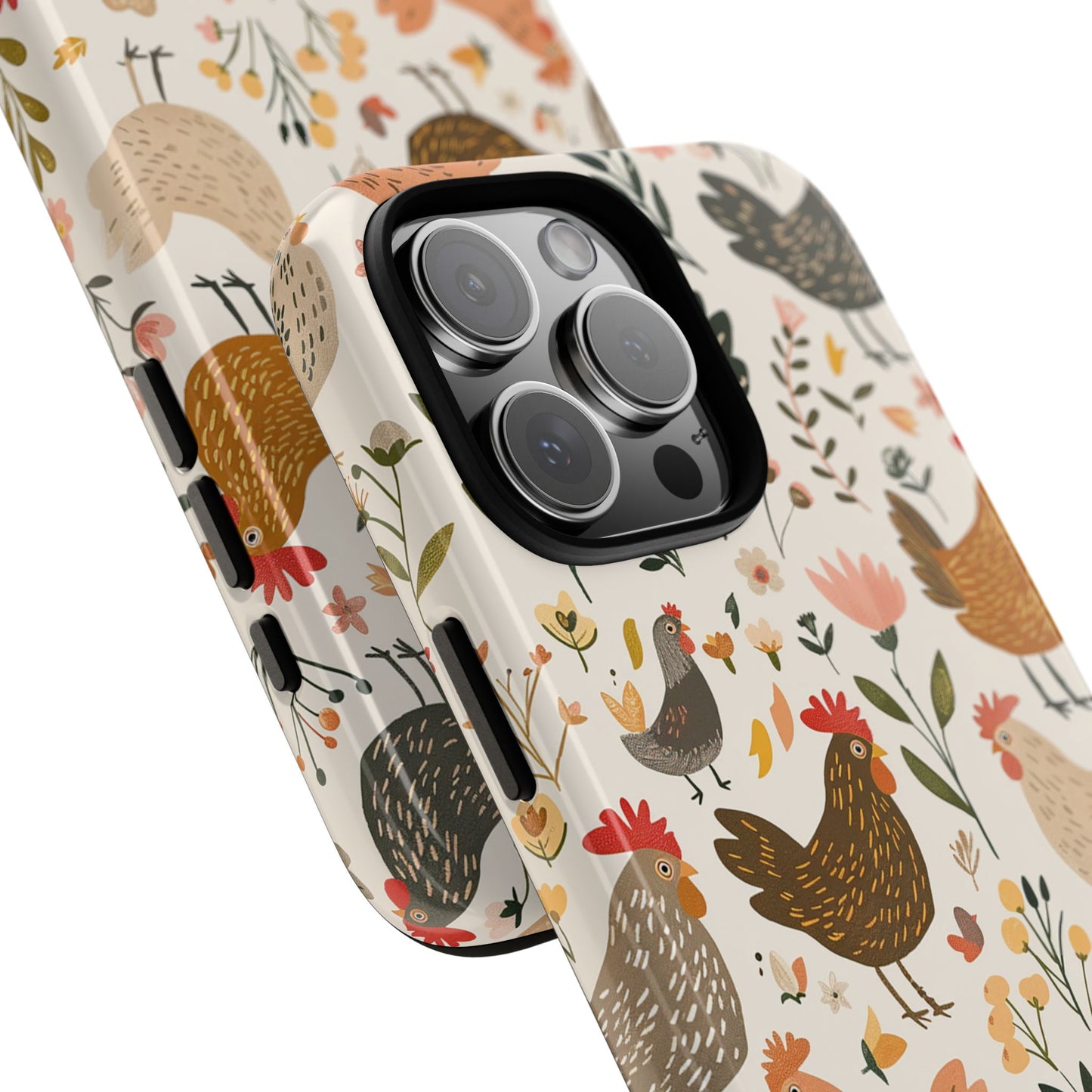Floral Chickens Tough Phone Case