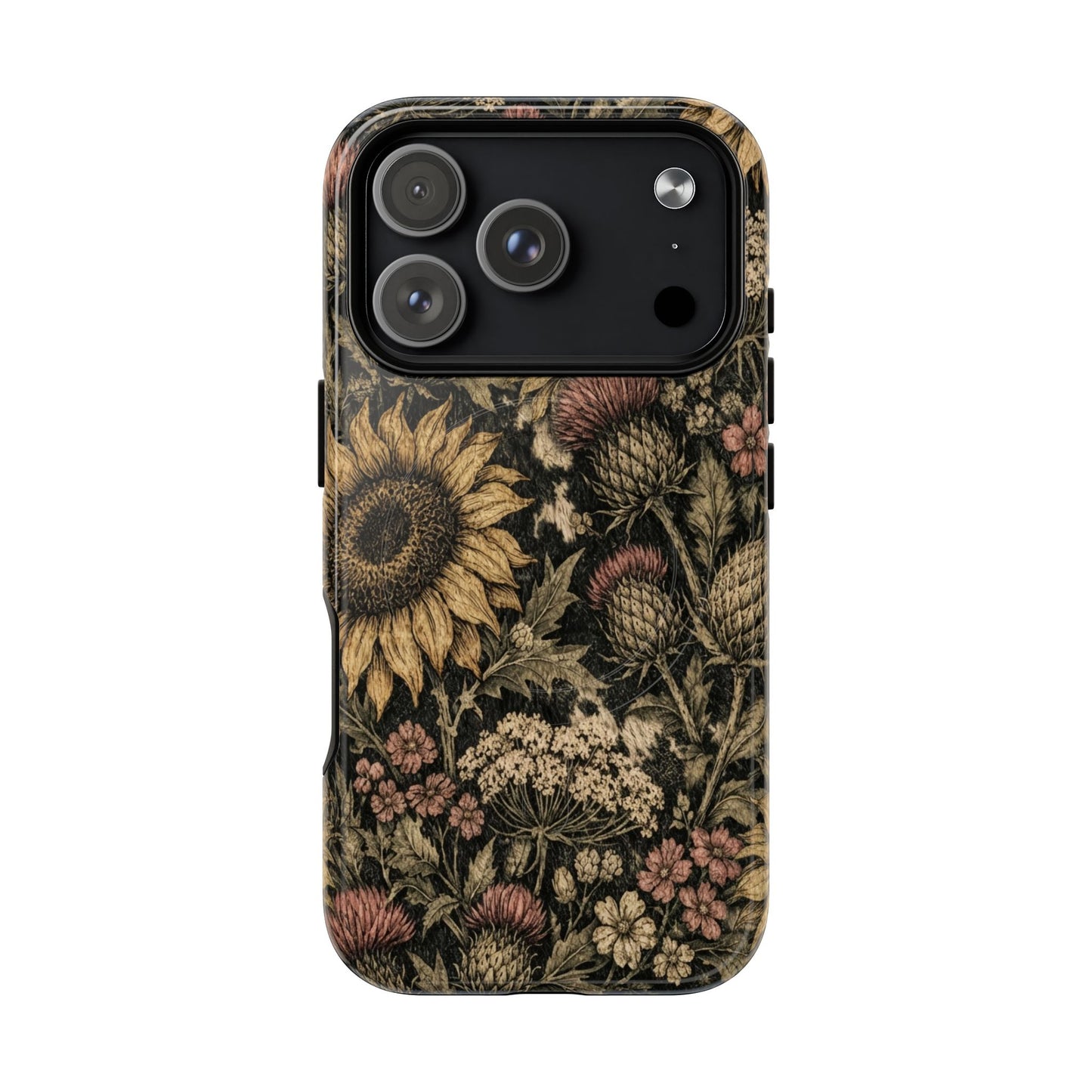 Cowhide Sunflower Thistles Magnetic Case