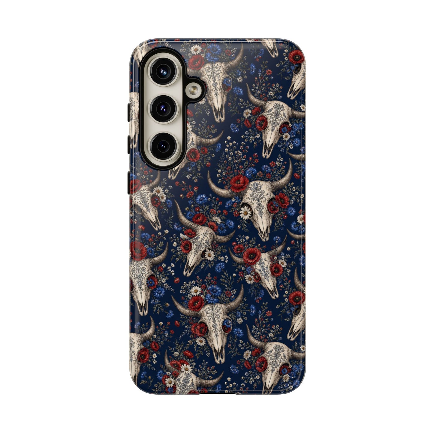 Patriotic Floral Skulls Tough Case