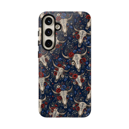Patriotic Floral Skulls Tough Case