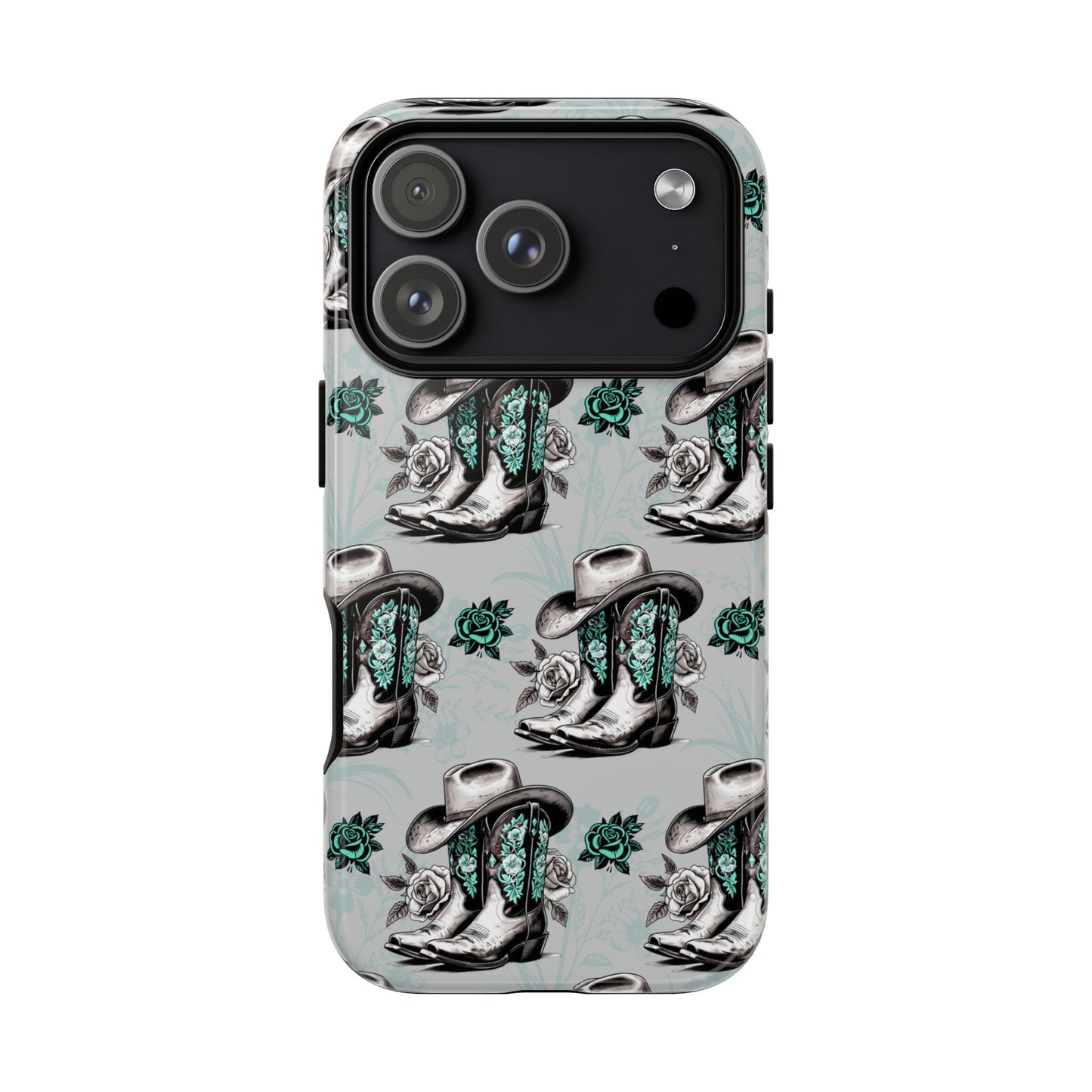 Teal Floral Boots Tough Case