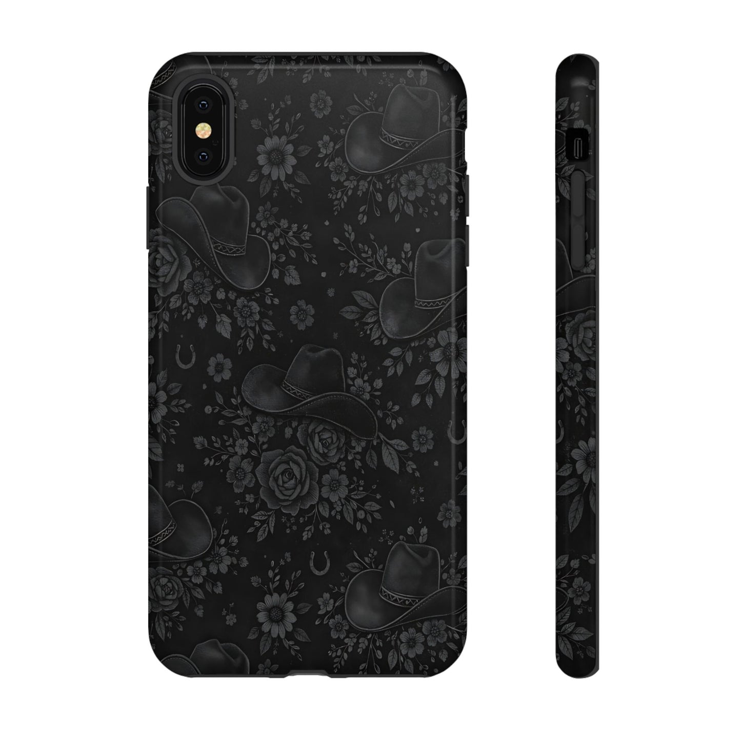 Western Noir Floral Hats Tough Case