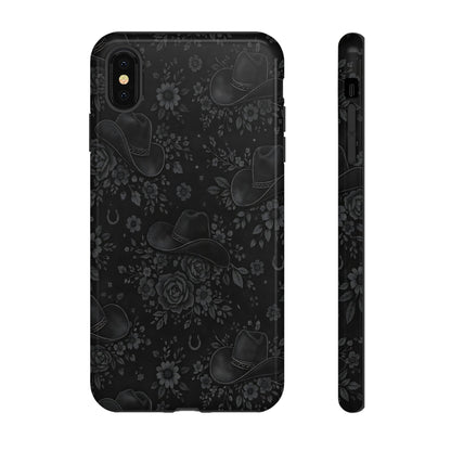 Western Noir Floral Hats Tough Case