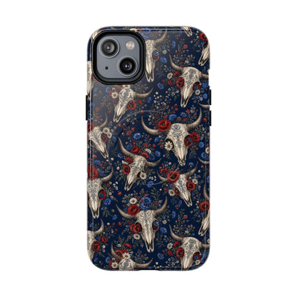 Patriotic Floral Skulls Magnetic Case