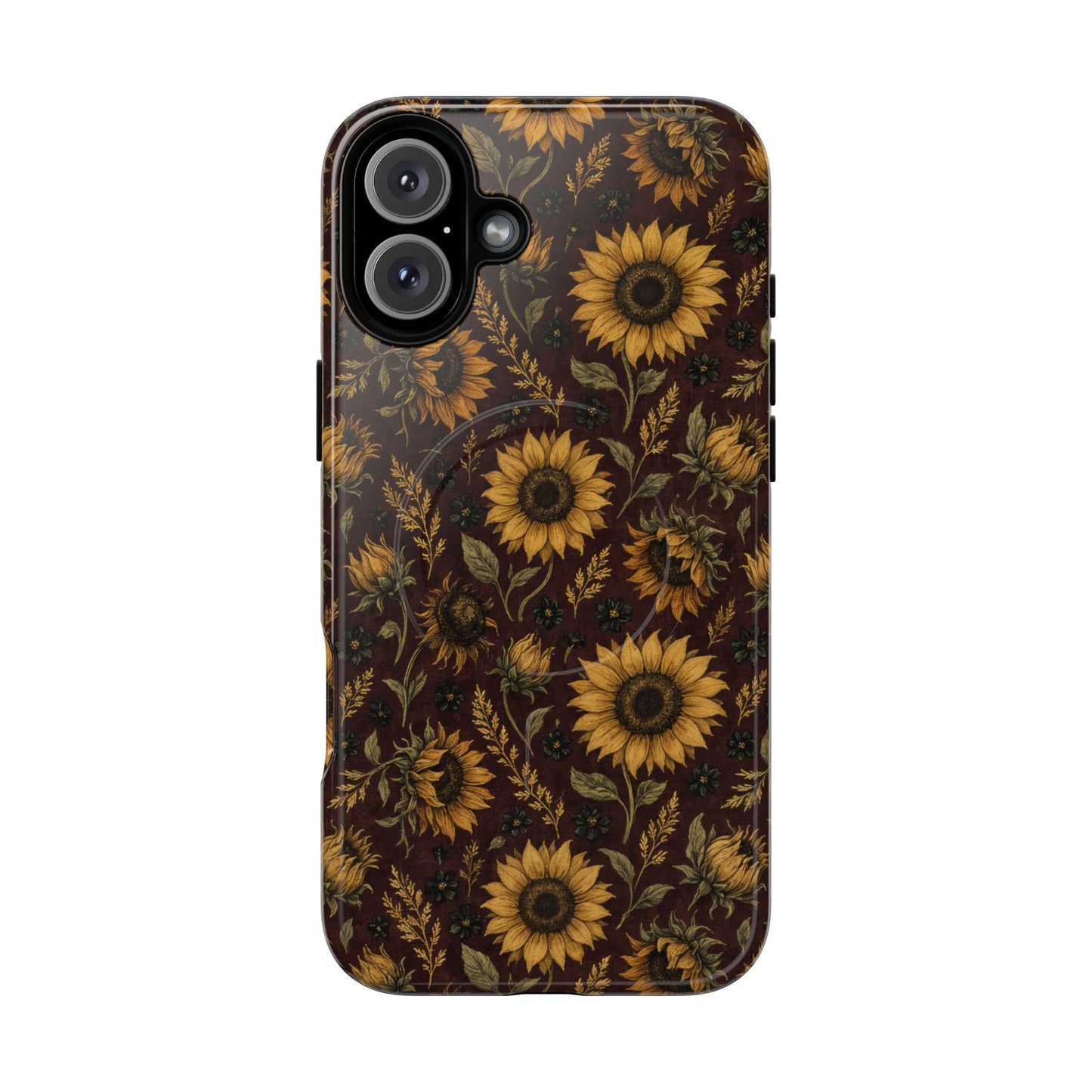 Burgundy Sunflowers Magnetic Case