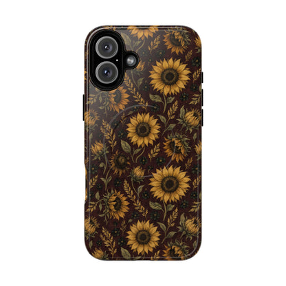 Burgundy Sunflowers Magnetic Case