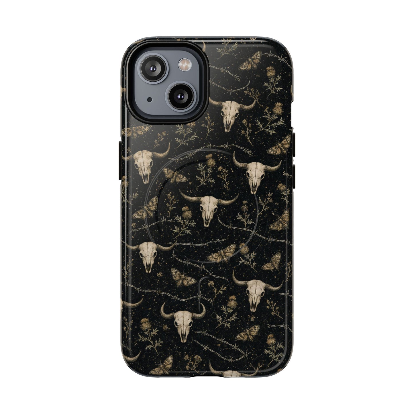 Bull Skull Barbwire Magnetic Case