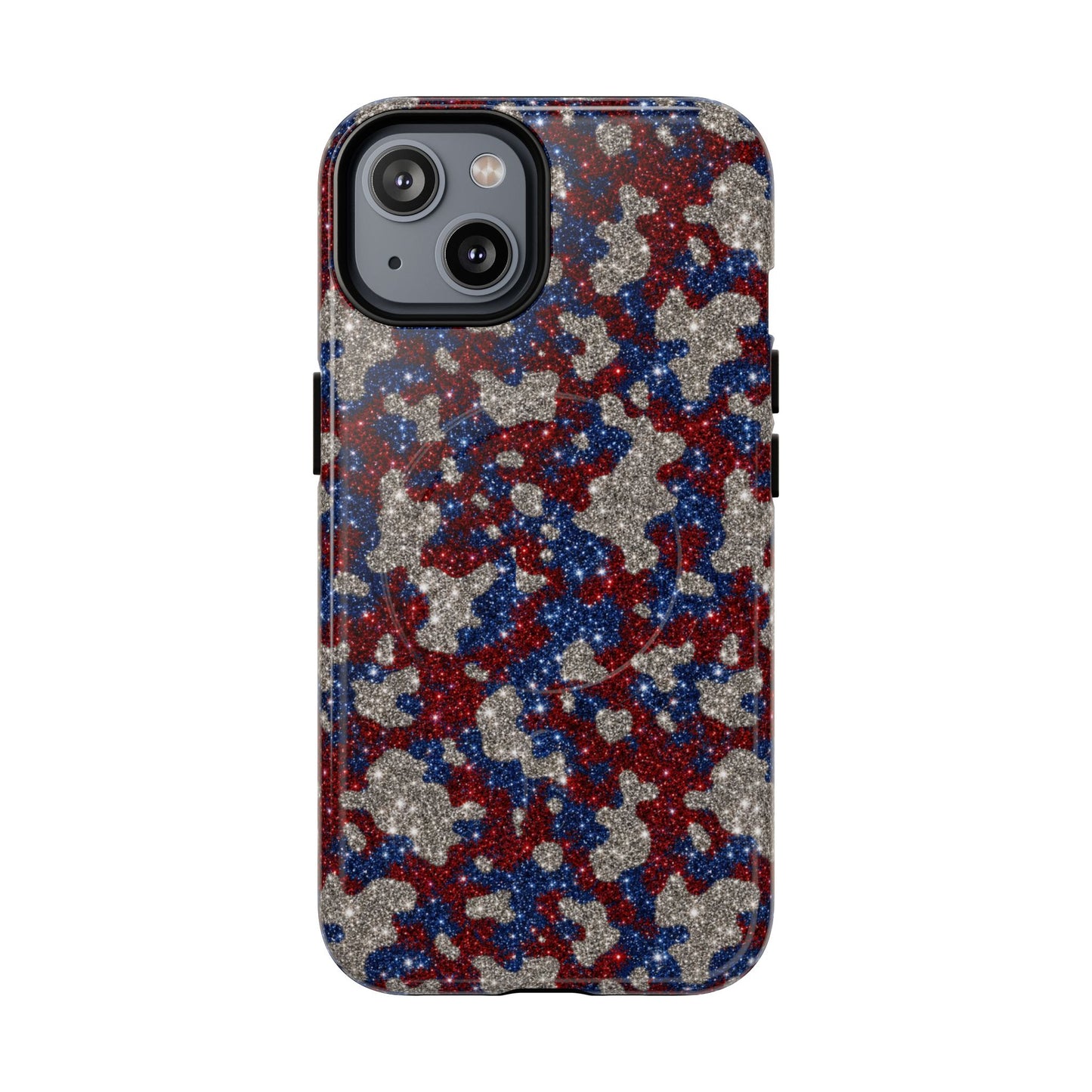 USA Cowhide Glitter Magnetic Case