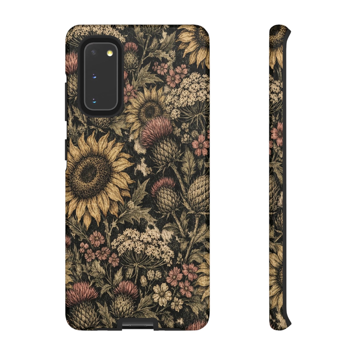 Cowhide Sunflower Thistles Tough Case