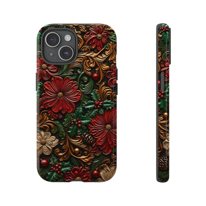Tooled Christmas Blooms Tough Case