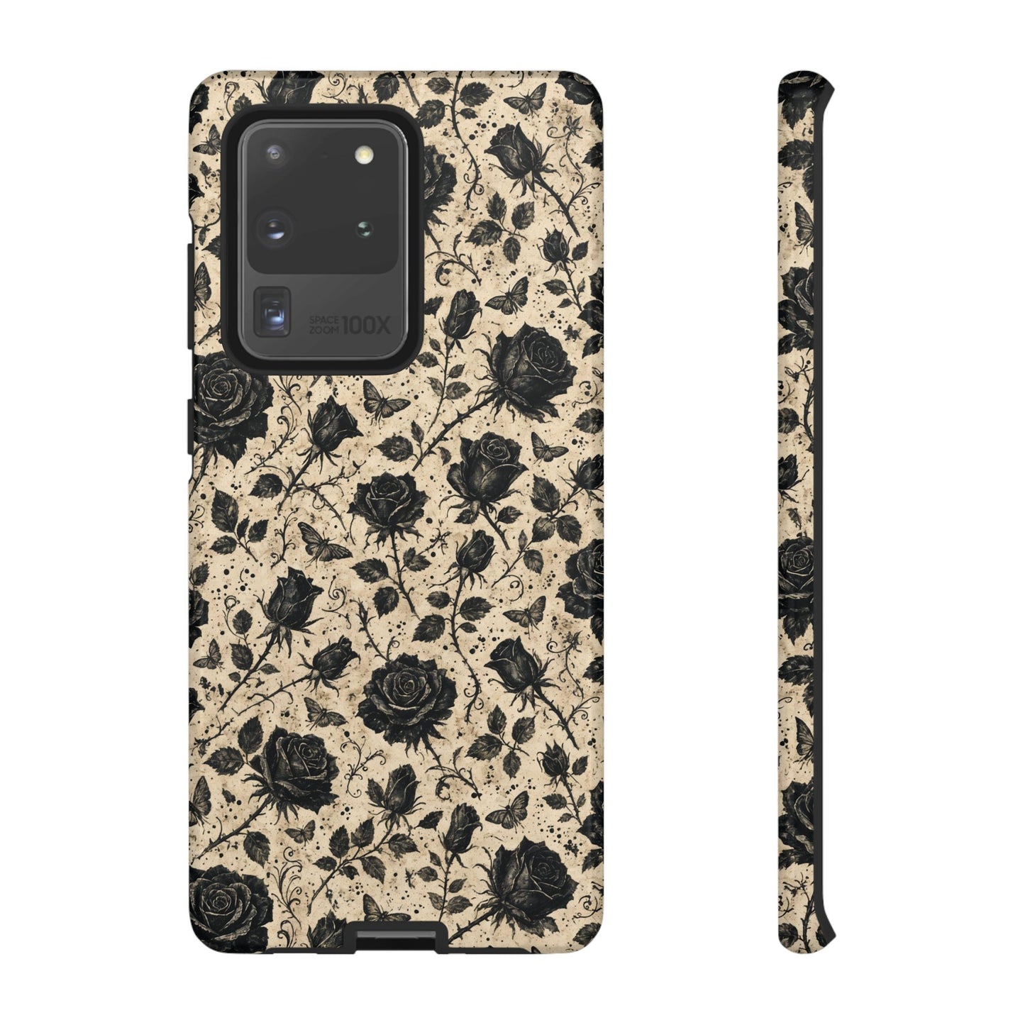 Black Rose Bone Tough Case