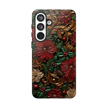 Tooled Christmas Blooms Tough Case