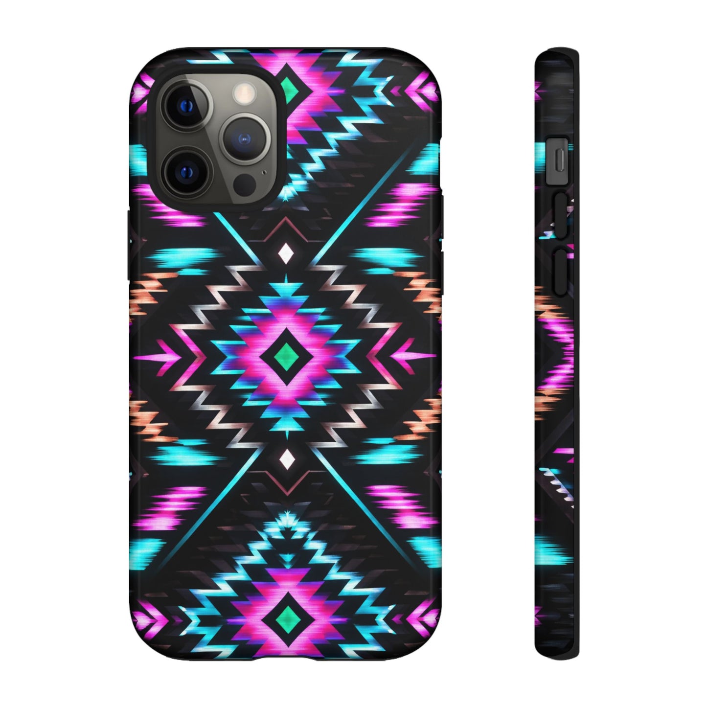 Black Neon Aztec Rug Tough Case