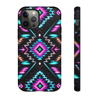 Black Neon Aztec Rug Tough Case