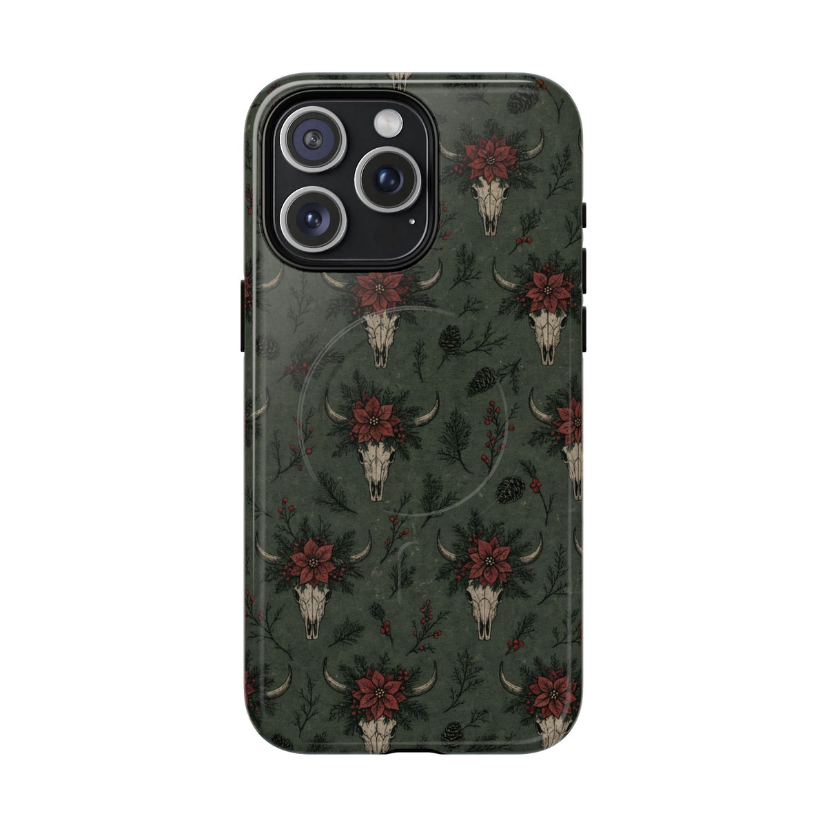 Inked Christmas Skull Magnetic Case