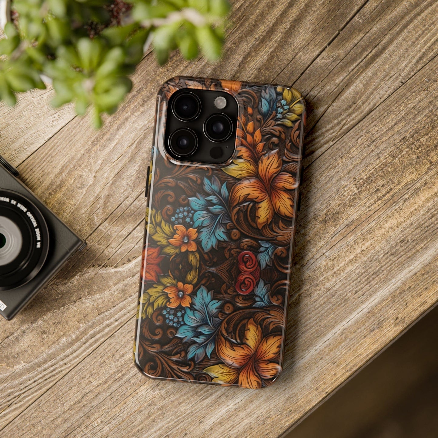 Floral Wood-Print Phone Case