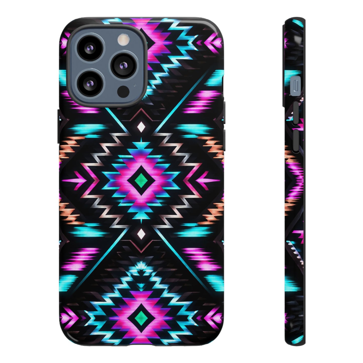 Black Neon Aztec Rug Tough Case