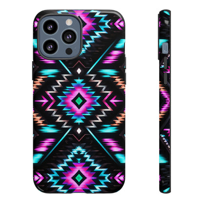 Black Neon Aztec Rug Tough Case