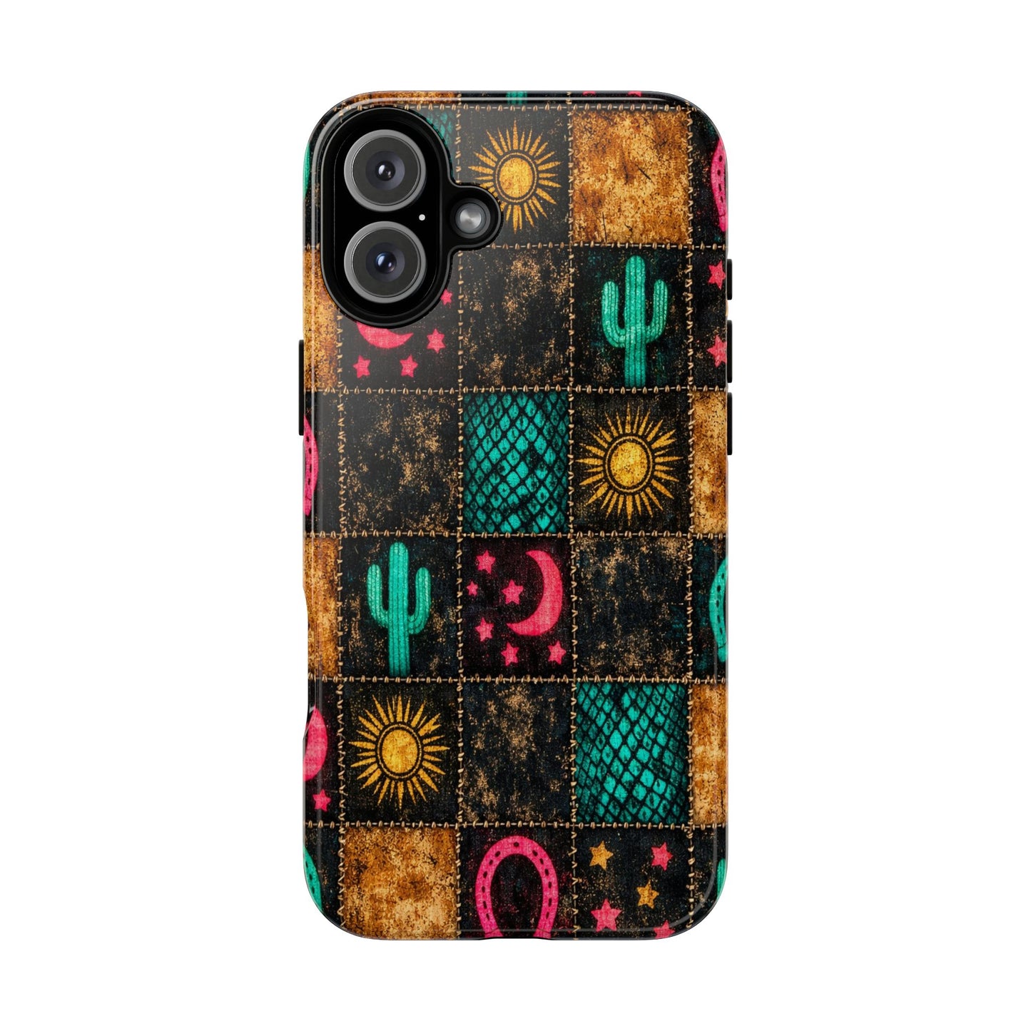 Neon Cactus Patchwork Tough Case