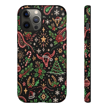 Neon Christmas Skulls Tough Case