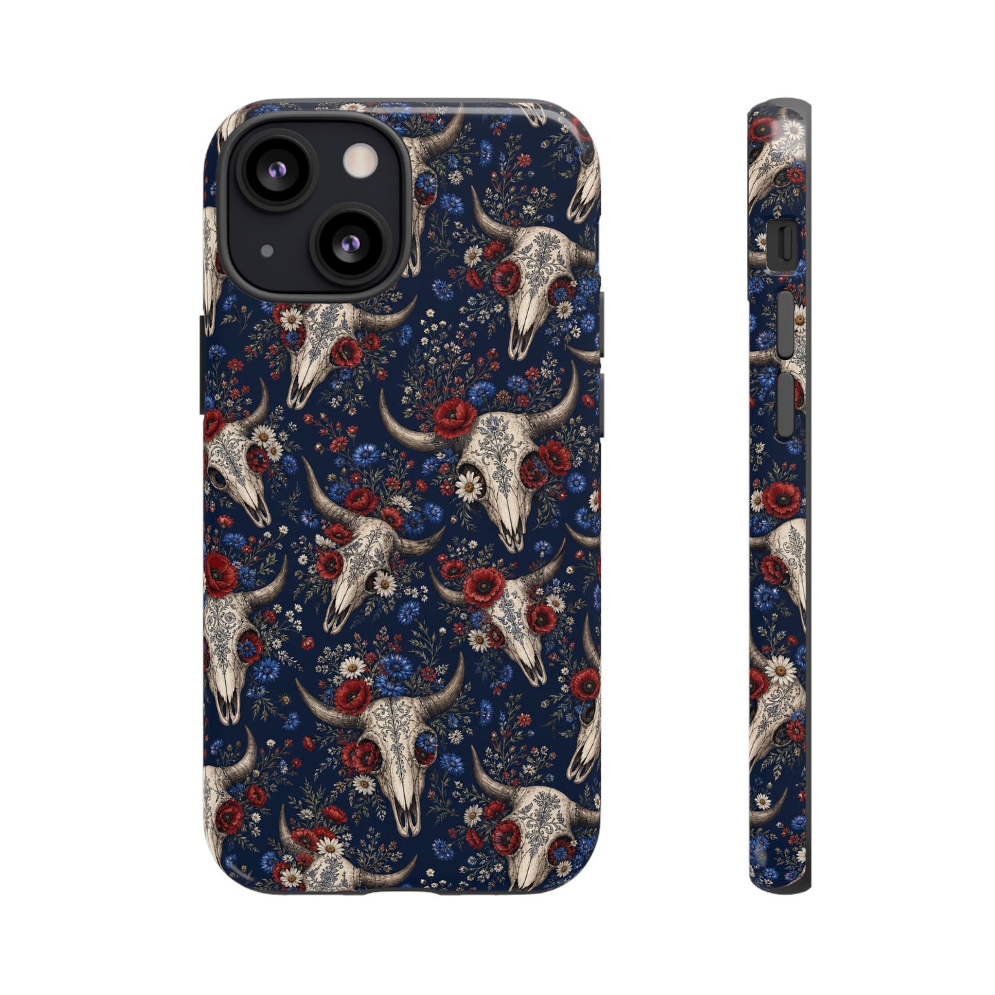 Patriotic Floral Skulls Tough Case