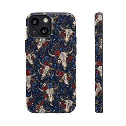 Patriotic Floral Skulls Tough Case