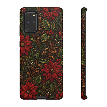 Carved Christmas Holly Tough Case