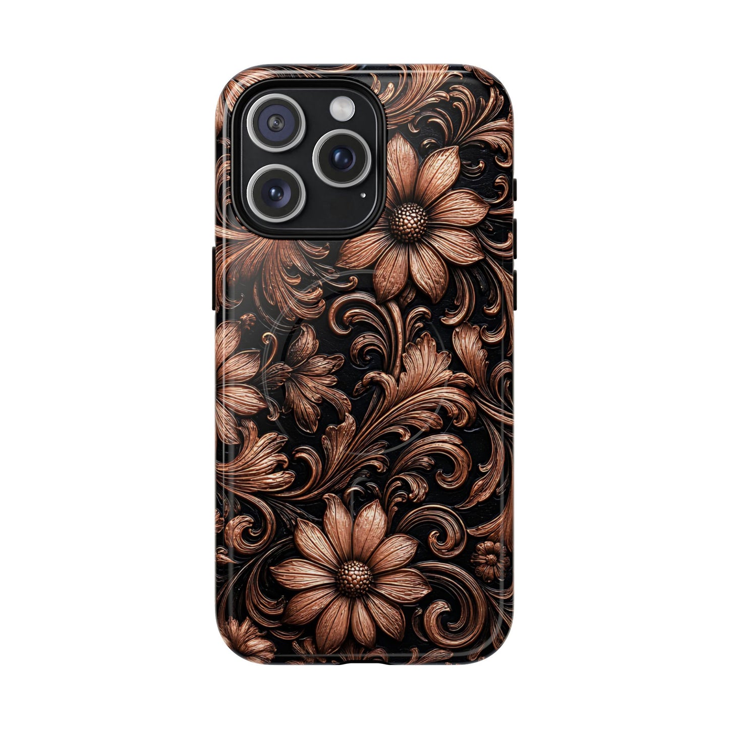 Rose Gold Floral Magnetic Case