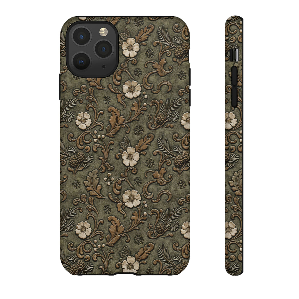 Sage Tooled Roses Tough Case