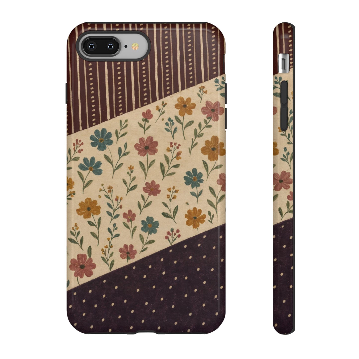 Fall Floral Stripe Tough Case