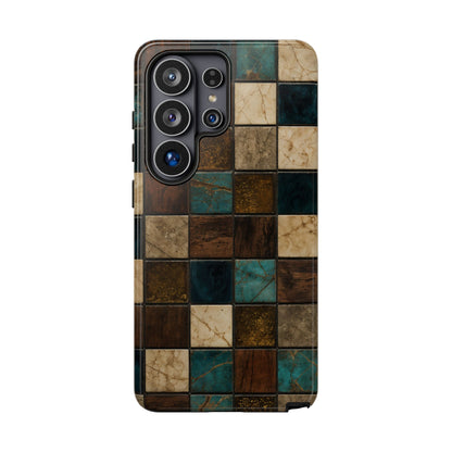 Teal Walnut Tile Tough Case