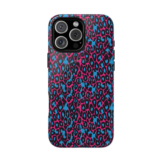 Pink Blue Leopard Magnetic Case