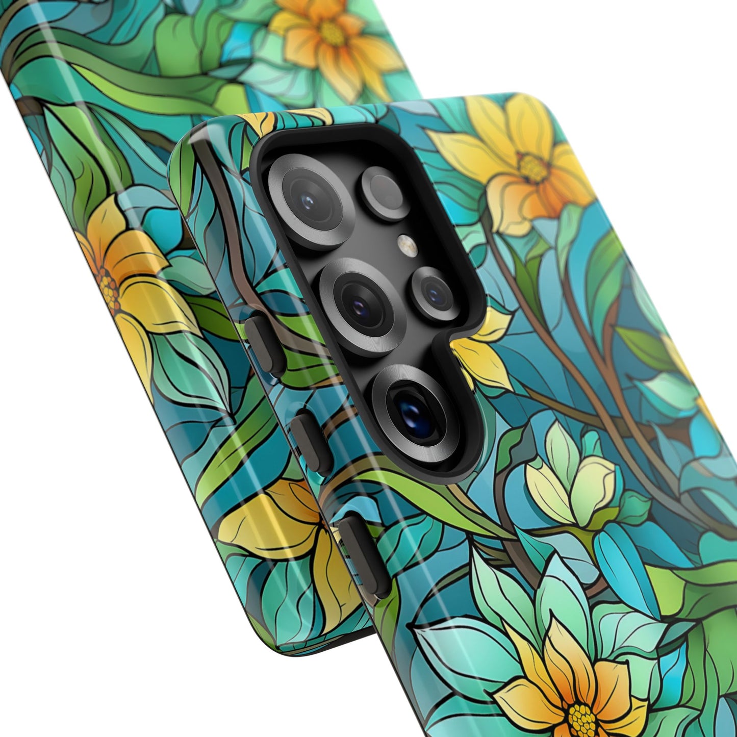 Stained Glass Yellow Flowers Phone Case